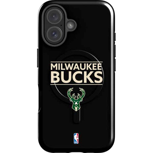 NBA Milwaukee Bucks Standard - Black iPhone 16 Magsafe Impact Case
