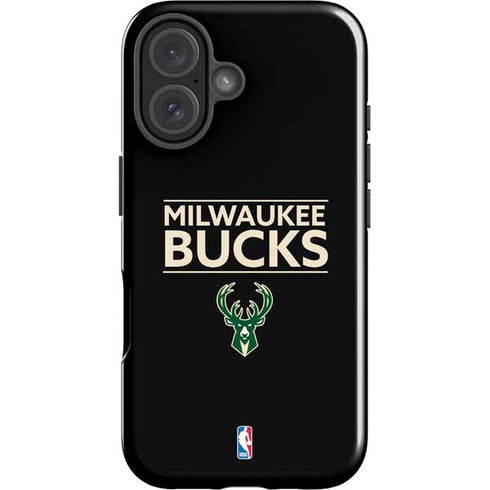 NBA Milwaukee Bucks Standard - Black iPhone 16 Plus Impact Case