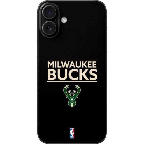 NBA Milwaukee Bucks Standard - Black iPhone 16 Plus Skin