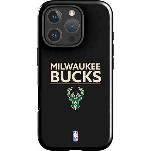 NBA Milwaukee Bucks Standard - Black iPhone 16 Pro Impact Case