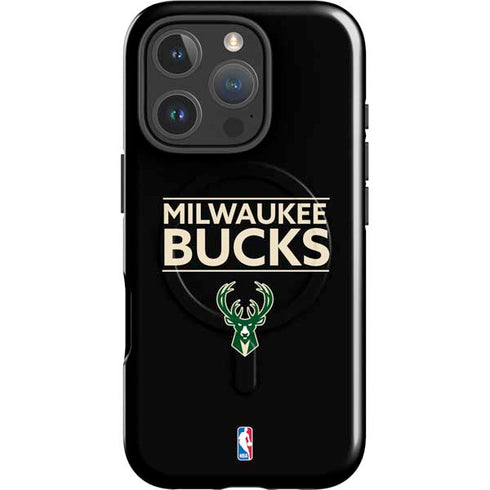 NBA Milwaukee Bucks Standard - Black iPhone 16 Pro Magsafe Impact Case