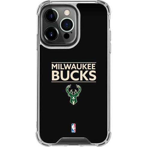 NBA Milwaukee Bucks Standard - Black iPhone 16 Pro Max Clear Case