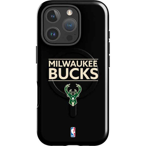 NBA Milwaukee Bucks Standard - Black iPhone 16 Pro Max Magsafe Impact Case