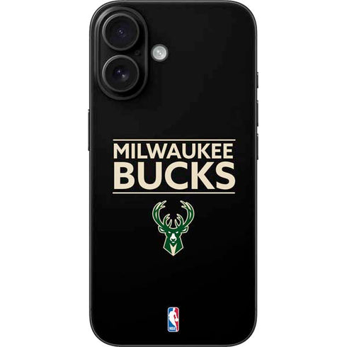 NBA Milwaukee Bucks Standard - Black iPhone 16 Skin
