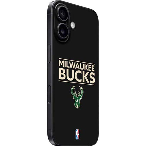 NBA Milwaukee Bucks Standard - Black iPhone 16 Skin
