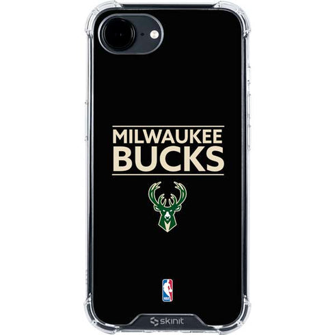 NBA Milwaukee Bucks Standard - Black iPhone 16e Clear Case