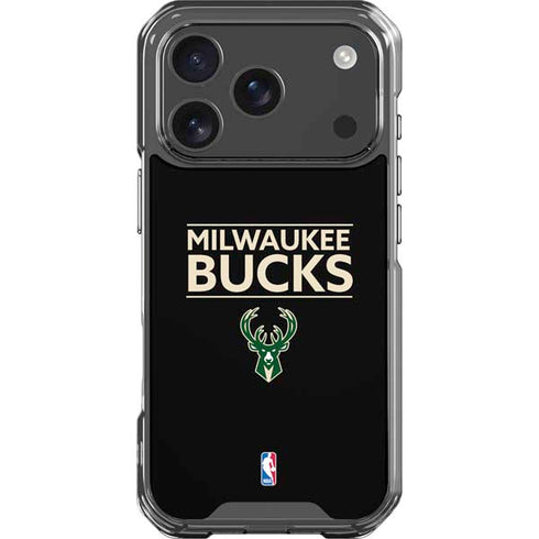NBA Milwaukee Bucks Standard - Black iPhone 18 Pro Clear Case