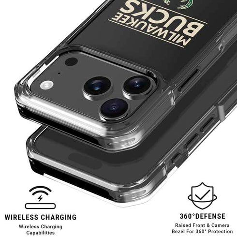 NBA Milwaukee Bucks Standard - Black iPhone 18 Pro Clear Case