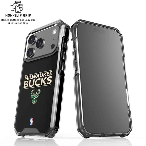 NBA Milwaukee Bucks Standard - Black iPhone 18 Pro Clear Case