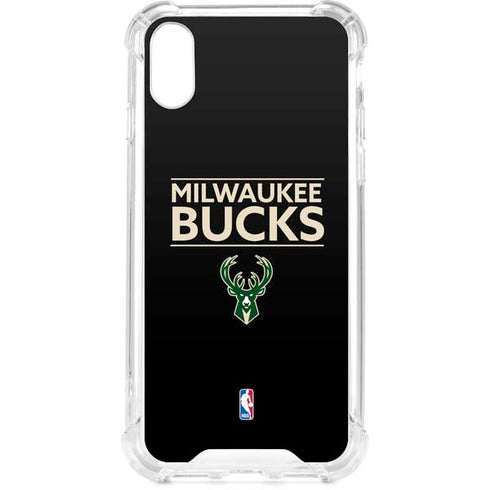 NBA Milwaukee Bucks Standard - Black iPhone XS Clear Case