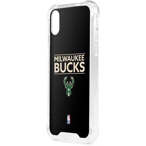 NBA Milwaukee Bucks Standard - Black iPhone XS Clear Case