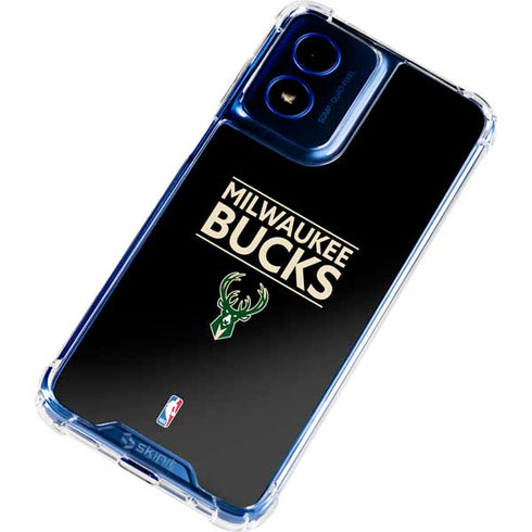 NBA Milwaukee Bucks Standard - Black Moto G 5G (2024) Clear Case