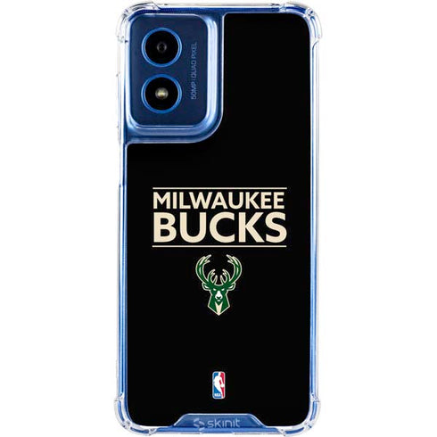 NBA Milwaukee Bucks Standard - Black Moto G Play 4G (2024) Clear Case