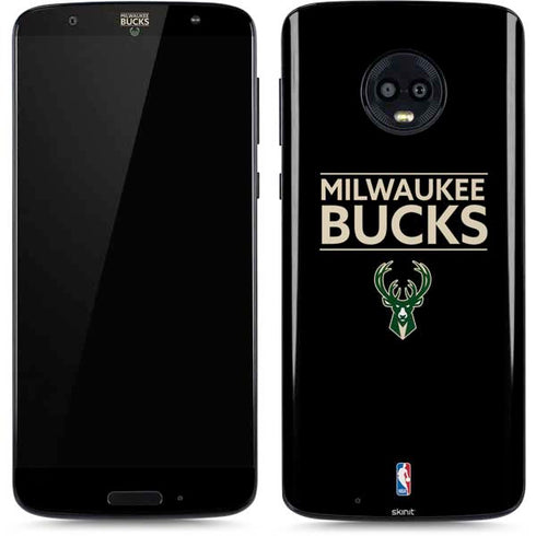 NBA Milwaukee Bucks Standard - Black Moto G6 Skin