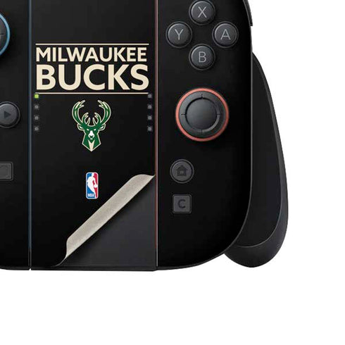 NBA Milwaukee Bucks Standard - Black Nintendo Switch 2 (2025) Joy-Con Controller Skin