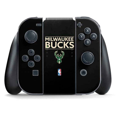 NBA Milwaukee Bucks Standard - Black Nintendo Switch (2017-2021) Joy-Con Controller Skin