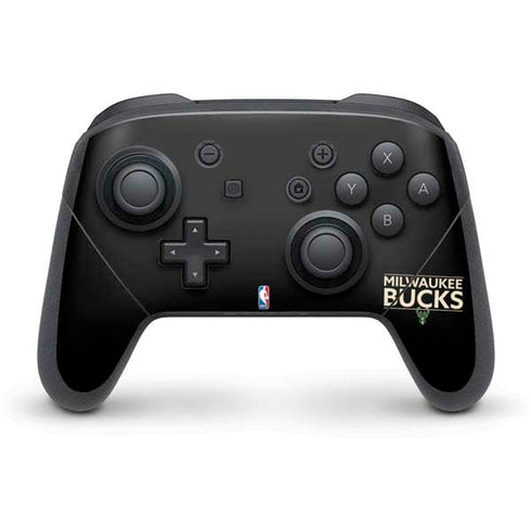 NBA Milwaukee Bucks Standard - Black Nintendo Switch Pro Controller Skin