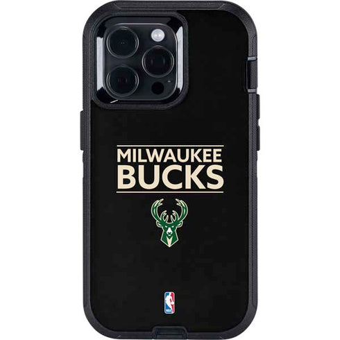 NBA Milwaukee Bucks Standard - Black Otterbox Defender iPhone Skin