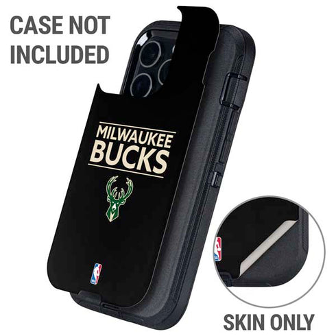 NBA Milwaukee Bucks Standard - Black Otterbox Defender iPhone Skin