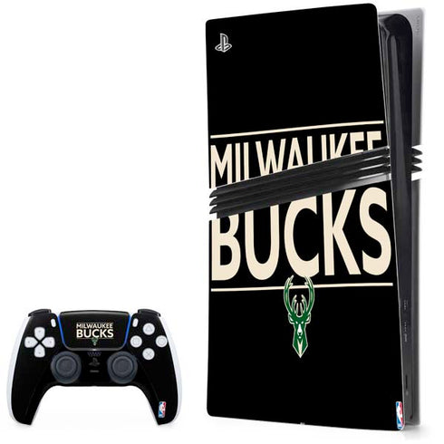 NBA Milwaukee Bucks Standard - Black PS5 Pro Bundle Skin