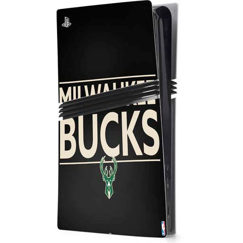 NBA Milwaukee Bucks Standard - Black PS5 Pro Console Skin