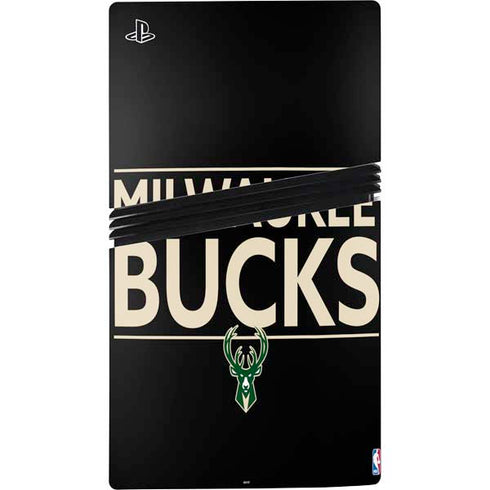NBA Milwaukee Bucks Standard - Black PS5 Pro Console Skin
