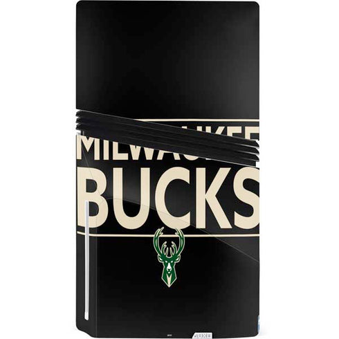 NBA Milwaukee Bucks Standard - Black PS5 Pro Disk Console Skin