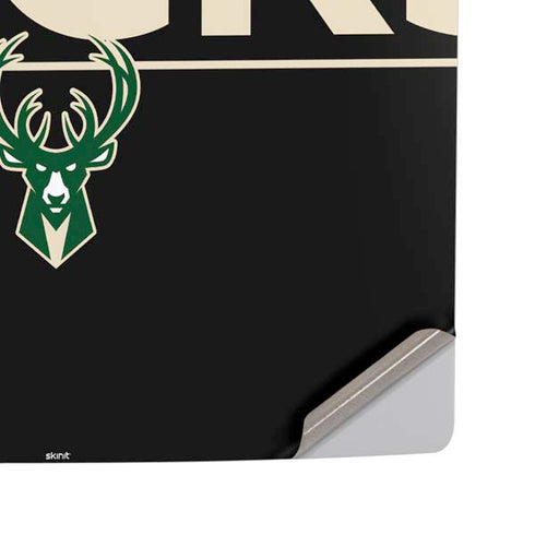 NBA Milwaukee Bucks Standard - Black PS5 Pro Disk Console Skin