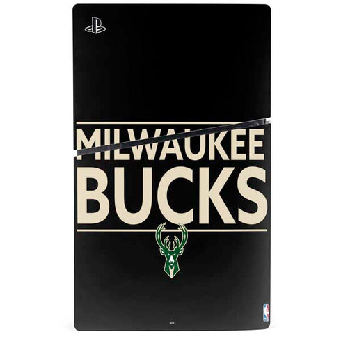 NBA Milwaukee Bucks Standard - Black PS5 Slim Digital Edition Console Skin