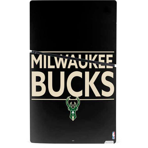 NBA Milwaukee Bucks Standard - Black PS5 Slim Digital Edition Console Skin