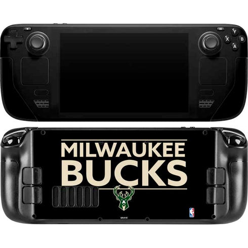 NBA Milwaukee Bucks Standard - Black Steam Deck Handheld Gaming Computer OLED Skin