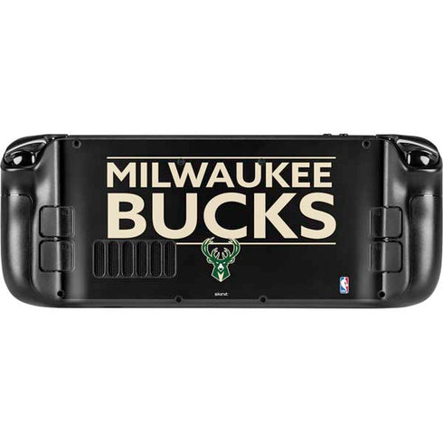 NBA Milwaukee Bucks Standard - Black Steam Deck Handheld Gaming Computer Skin