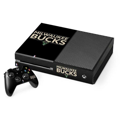 NBA Milwaukee Bucks Standard - Black Xbox One Console and Controller Bundle Skin
