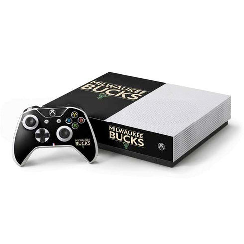 NBA Milwaukee Bucks Standard - Black Xbox One S All-Digital Edition Bundle Skin