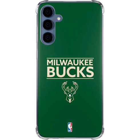 NBA Milwaukee Bucks Standard - Green Galaxy A35 5G Clear Case