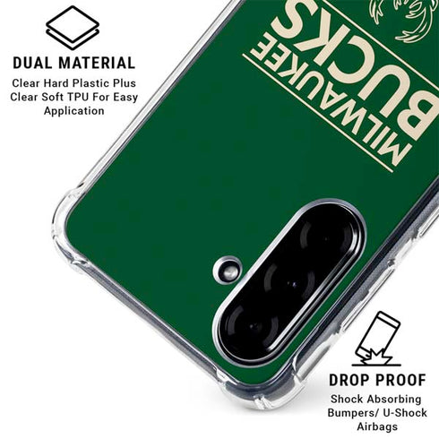 NBA Milwaukee Bucks Standard - Green Galaxy A36 5G Clear Case