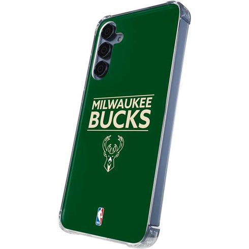 NBA Milwaukee Bucks Standard - Green Galaxy A55 5G Clear Case