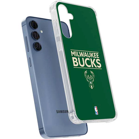 NBA Milwaukee Bucks Standard - Green Galaxy A55 5G Clear Case