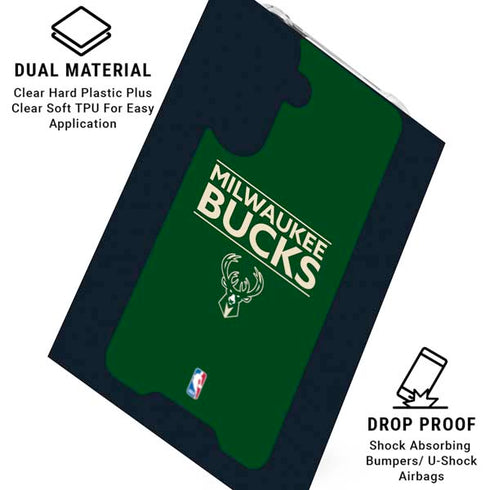 NBA Milwaukee Bucks Standard - Green Galaxy S26 Clear Case