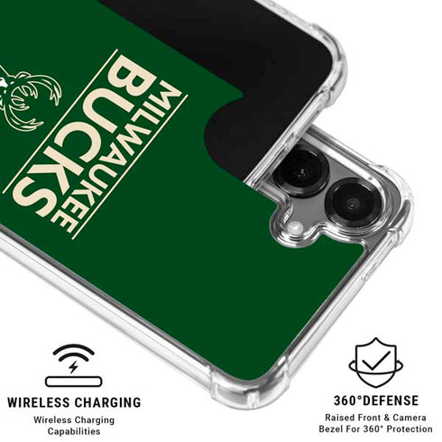 NBA Milwaukee Bucks Standard - Green Galaxy S26 Plus Clear Case