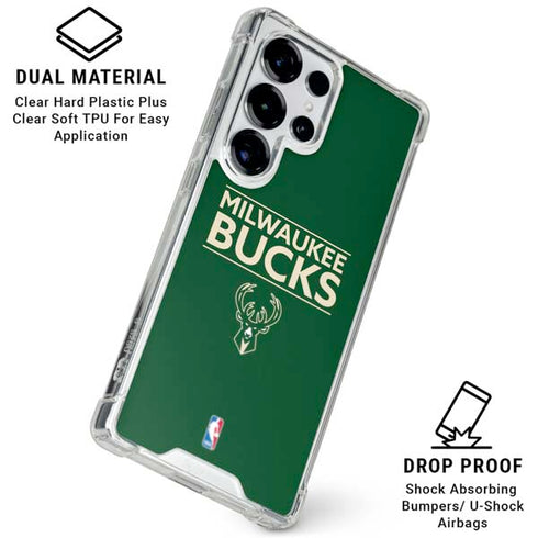 NBA Milwaukee Bucks Standard - Green Galaxy S26 Ultra Clear Case