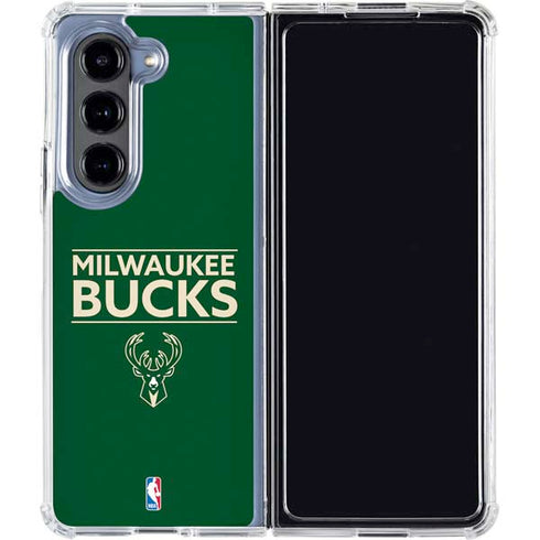 NBA Milwaukee Bucks Standard - Green Galaxy Z Fold5 5G Clear Case