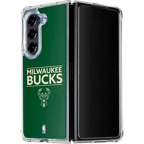 NBA Milwaukee Bucks Standard - Green Galaxy Z Fold5 5G Clear Case