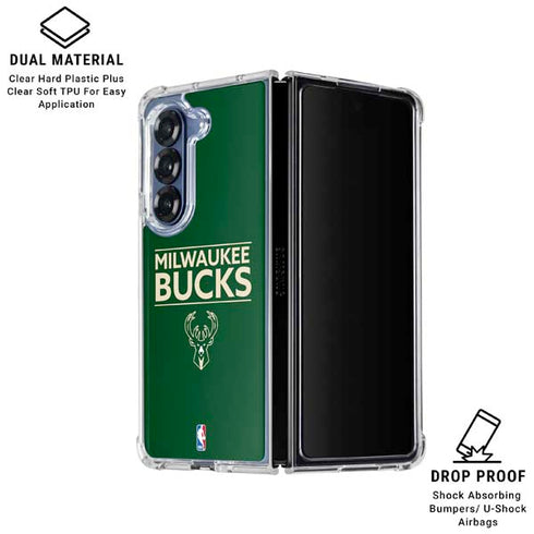 NBA Milwaukee Bucks Standard - Green Galaxy Z Fold6 Clear Case