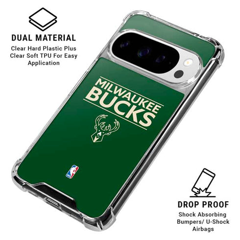 NBA Milwaukee Bucks Standard - Green Google Pixel 10 Pro XL Clear Case