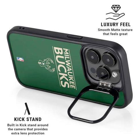 NBA Milwaukee Bucks Standard - Green iPhone 14 Pro Max Kickstand Case