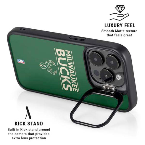 NBA Milwaukee Bucks Standard - Green iPhone 15 Pro Kickstand Case