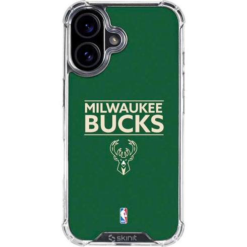 NBA Milwaukee Bucks Standard - Green iPhone 16 Clear Case