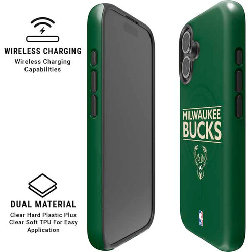 NBA Milwaukee Bucks Standard - Green iPhone 16 Magsafe Impact Case