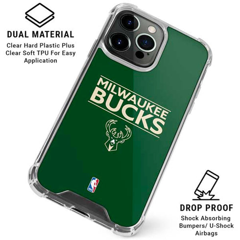 NBA Milwaukee Bucks Standard - Green iPhone 16 Pro Max Clear Case